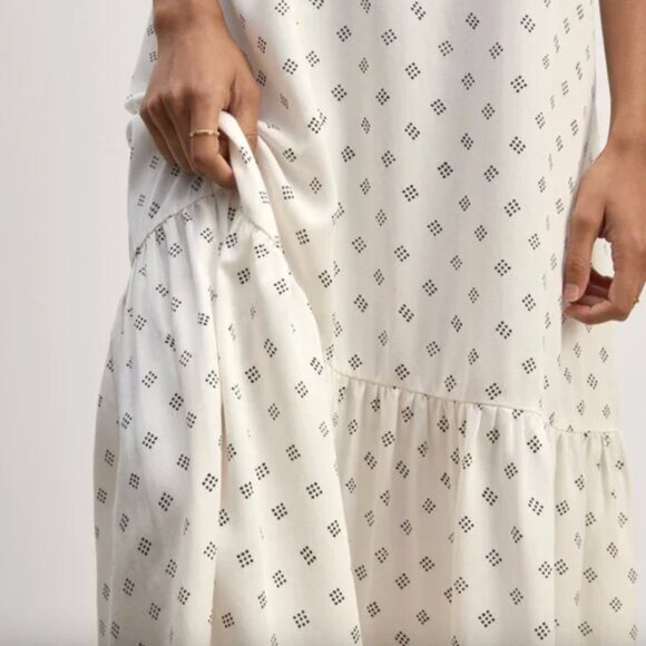 NEW Everlane The Long Weekend Dress in Butterlite Womens 0 Bone Black Dot - Picture 3 of 16
